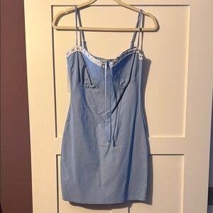 Windsor chambray/white mini dress